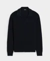 Todd Snyder Men's Beechwood Sweater Polo In Navy, Size Xxl In Black