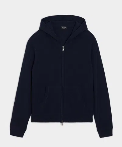 Todd Snyder Men's Cashmere Full-zip Hoodie In Navy, Size Xxl In Blue