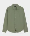 Todd Snyder Men's Cotton Twill Long Point Collar Shirt In Sage, Size M In Green