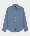 Todd Snyder Men's Cotton Twill Long Point Collar Shirt In Slate Grey, Size Xxl In Blue