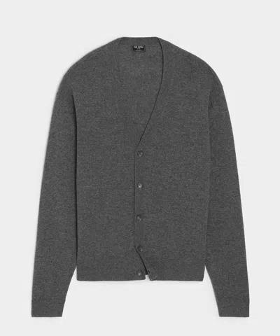 Todd Snyder Men's Cropped Cashmere Cardigan In Charcoal, Size Xxl In Gray