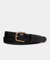 Todd Snyder Men's Italian Beveled Edge Leather Belt In Black, Size 40 In Black