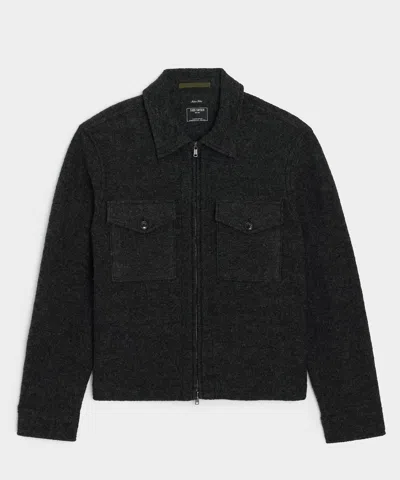 Todd Snyder Men's Italian Boiled Wool Full-zip Cpo Jacket In Charcoal, Size Xl In Black