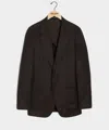 Todd Snyder Men's Italian Flannel Madison Jacket In Dark Brown, Size 46l In Black