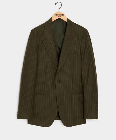 Todd Snyder Men's Italian Flannel Madison Jacket In Olive, Size 44l In Green