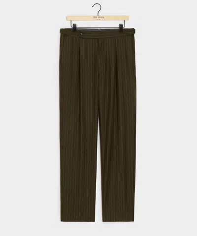 Todd Snyder Men's Italian Flannel Side Tab Trouser In Olive, Size 38/32 In Brown