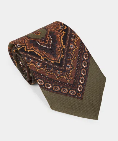 Todd Snyder Men's Italian Silk Bandana Tie In Olive, Size O/s In Multi