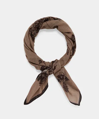 Todd Snyder Men's Italian Wool Floral Neckerchief In Taupe, Size O/s In Gray