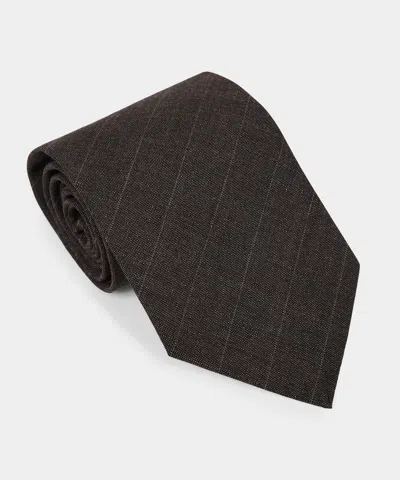 Todd Snyder Men's Italian Wool-linen Stripe Tie In Brown, Size O/s In Black