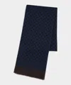 Todd Snyder Men's Italian Wool Medallion Scarf In Blue Willow, Size O/s In Multi