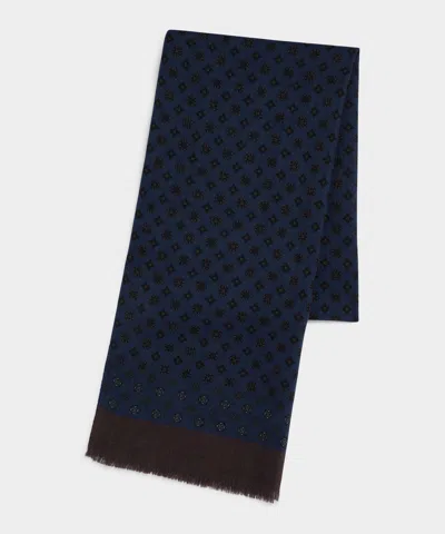 Todd Snyder Men's Italian Wool Medallion Scarf In Blue Willow, Size O/s In Multi