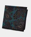 Todd Snyder Men's Italian Wool Paisley Pocket Square In Teal, Size O/s In Multi