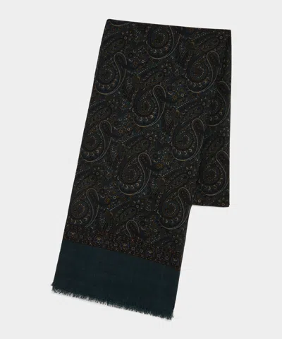 Todd Snyder Men's Italian Wool Paisley Scarf In Poseidon, Size O/s In Multi
