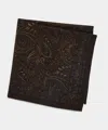 Todd Snyder Men's Italian Wool Perfect Paisley Pocket Square In Olive, Size O/s In Black