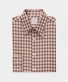 Todd Snyder Men's Lightweight Flannel Long Point Collar Dress Shirt In Brown, Size 18 In Brown