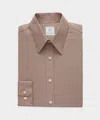 Todd Snyder Men's Lightweight Flannel Long Point Collar Dress Shirt In Light Brown, Size 18 In Brown