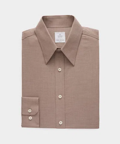 Todd Snyder Men's Lightweight Flannel Long Point Collar Dress Shirt In Light Brown, Size 18