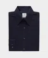 Todd Snyder Men's Lightweight Flannel Long Point Collar Dress Shirt In Navy, Size 17 In Blue