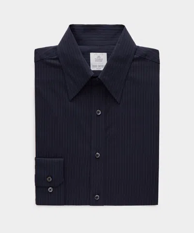 Todd Snyder Men's Lightweight Flannel Long Point Collar Dress Shirt In Navy, Size 17 In Blue