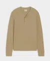 Todd Snyder Men's Lightweight Mini Waffle Henley In Baja Dunes, Size Xxl In Green