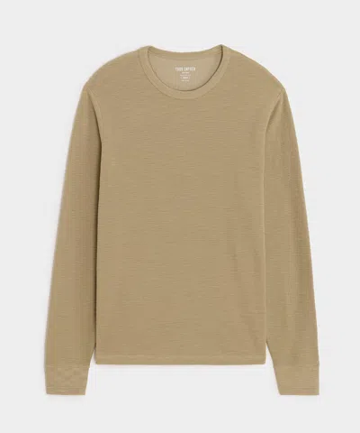 Todd Snyder Men's Lightweight Mini Waffle Tee In Baja Dunes, Size L In Brown