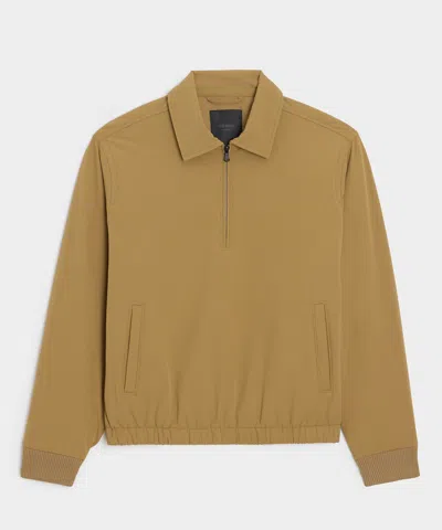 Todd Snyder Men's Lightweight Nylon Quarter-zip Jacket In Dark Wheat, Size Xxl In Green