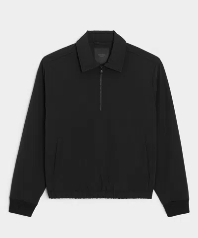 Todd Snyder Men's Lightweight Nylon Quarter-zip Jacket In Pitch Black, Size Xxl