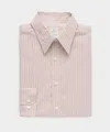 Todd Snyder Men's Poplin Long Point Collar Dress Shirt In Faded Brick, Size 18 In Pink