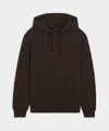 Todd Snyder Men's Portuguese Terry Popover Hoodie In Dark Mocha, Size Xxl In Brown