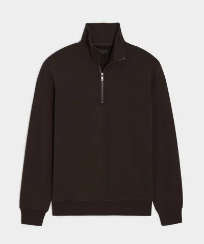 Todd Snyder Men's Portuguese Terry Quarter-zip Sweatshirt In Dark Mocha, Size Xl In Brown