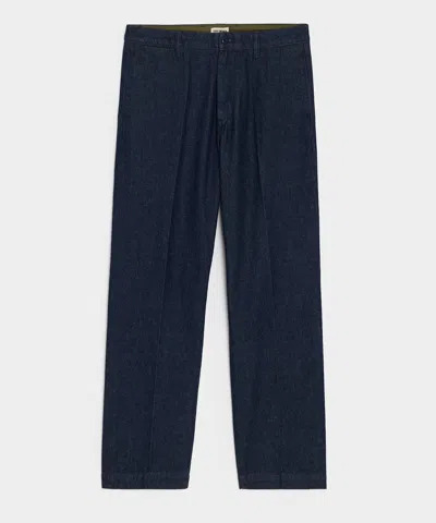 Todd Snyder Men's Relaxed Creased Denim Chino In Indigo, Size 36/34 In Blue