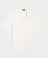 Todd Snyder Men's Silk-cotton Ribbed Full-placket Sweater Polo In Bisque, Size Xxl In Neutral