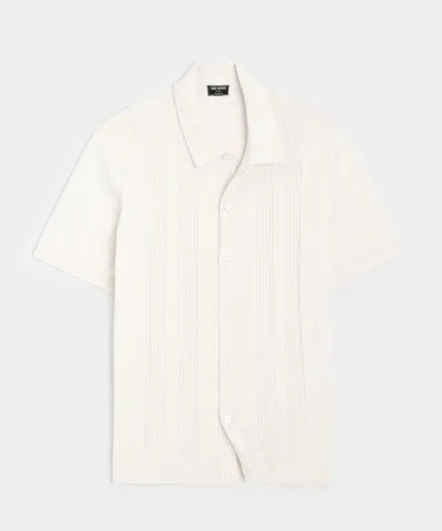 Todd Snyder Men's Silk-cotton Ribbed Full-placket Sweater Polo In Bisque, Size Xxl In Neutral