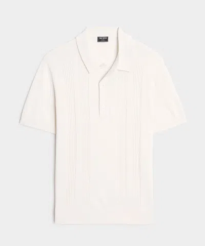 Todd Snyder Men's Silk-cotton Ribbed Sweater Polo In Bisque, Size Xxl In Neutral
