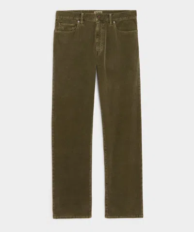 Todd Snyder Men's Straight 5-pocket Corduroy Pant In Olive Vine, Size 38/32 In Green
