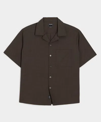 Todd Snyder Merino Capri Shirt In Brown Heather In Green