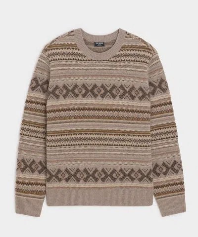 Todd Snyder Merino Fair Isle Crewneck Sweater In Coffee Bean In Multi