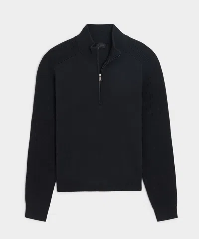 Todd Snyder Merino Quarter-zip Sweater In Slate In Black