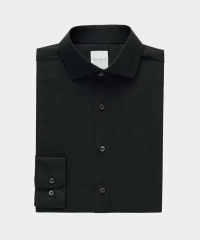Todd Snyder Merino Spread Collar Dress Shirt In Black
