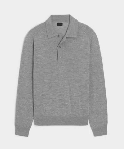Todd Snyder Merino Sweater Polo In Grey Heather In Gray
