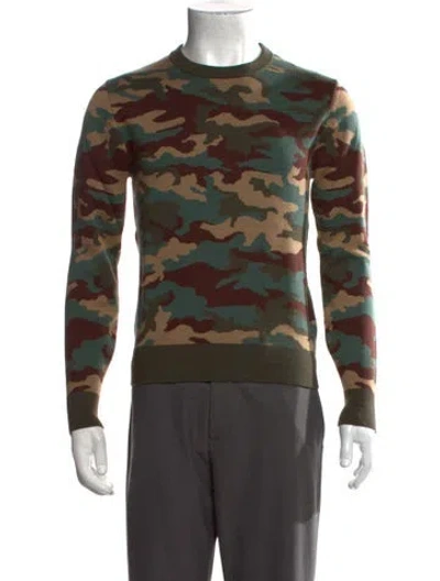 Pre-owned Todd Snyder Merino Wool Camouflage Print Pullover In Green