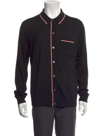 Pre-owned Todd Snyder Merino Wool Collar Cardigan In Black