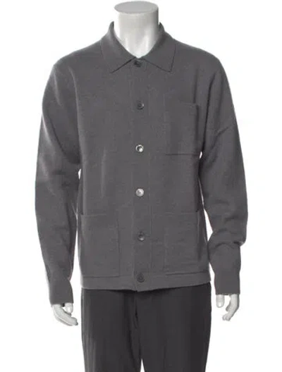 Pre-owned Todd Snyder Merino Wool Collar Cardigan In Gray