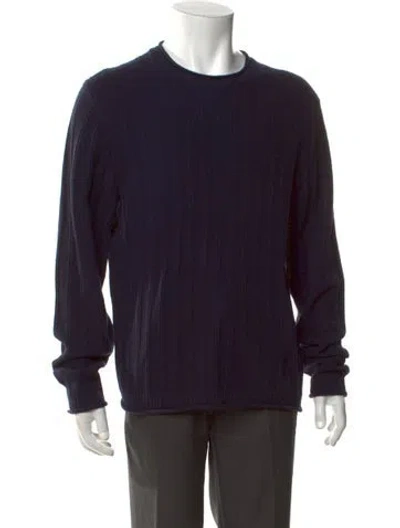 Pre-owned Todd Snyder Merino Wool Crew Neck Pullover In Blue