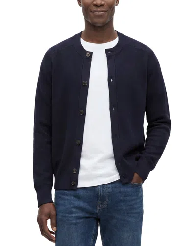 Todd Snyder Merino Wool Crewneck Cardigan In Blue