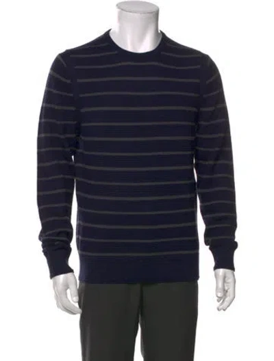 Pre-owned Todd Snyder Merino Wool Striped Pullover In Blue