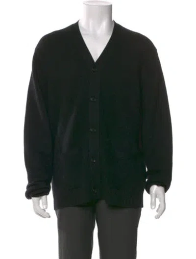 Pre-owned Todd Snyder Merino Wool V-neck Cardigan In Black