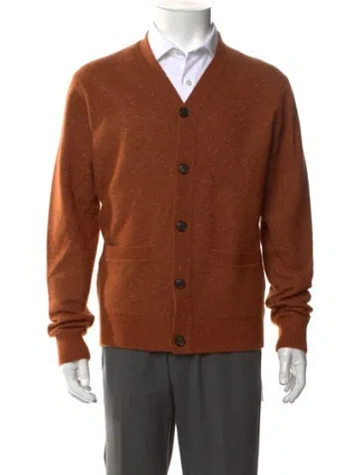Pre-owned Todd Snyder Merino Wool V-neck Cardigan In Brown