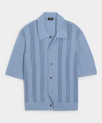 Todd Snyder Miles Sweater Polo In Steel Blue