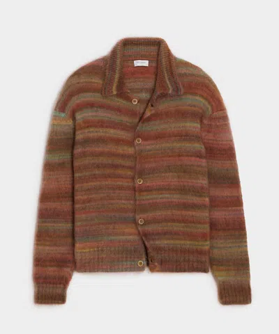 Todd Snyder Mohair Sweater Jacket In Pink In Brown